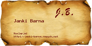 Janki Barna névjegykártya